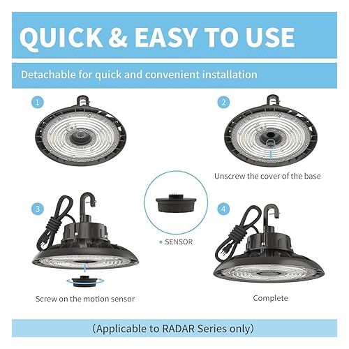  HYPERLITE Microwave Motion Sensor for Radar Series LED High Bay Light