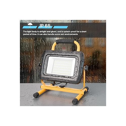  HYPERLITE LED Work Light 5000 Lumen, 50W Waterproof Flood Light, Portable Job Site Worklight with ON/OFF Switch and Power Cord for Garage, Workshop, Car Repairing, Outdoor Lighting