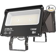 HYPERLITE LED Flood Light 150W 2 Pack 18000LM 5000K Daylight IP65 Waterproof Outdoor Floodlights UL Certified for Court,Garden,Warehouse