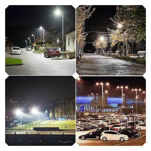  HYPERLITE LED Parking Lot Lights 300W LED Shoebox Light with Dusk to Dawn Photocell -45000lm 5000K UL Certified IP65 LED Area Light for Court|Stadium|Parking Lot|Roadways