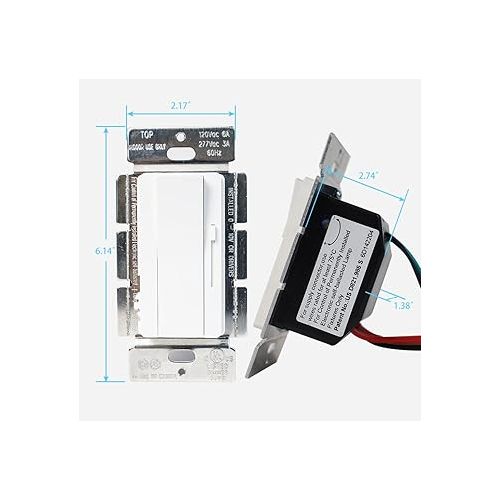  Hyperlite 1-10V Dimmer Switch for 1-10V Dimmable LED,Single-Pole Solide,UL Listed