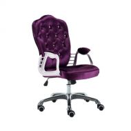 HYRL Household Lift Chair, Flannel Fabric Office Chair Ergonomic Computer Chair 360° Rotation Office Chair,Adjustable Height,Purple
