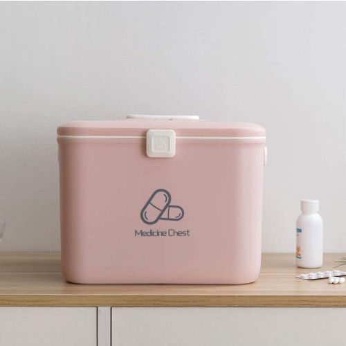  HYRL Multi-Layers First Aid Kit, Portable Household Medical Storage Box Large-Capacity Medicine Storage Box -PP Material, Light and Durable,Pink