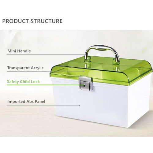  HYRL Family Medicine Cabinet Multilayer Medical First Aid Kit Medicine Portable Household Medicine Box,A