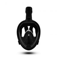 HYRL Underwater Scuba Anti Fog Full Face Diving Mask Snorkeling Set Respiratory Masks Safe and Waterproof Swimming Equipment,Black,SM