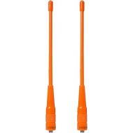 HYS SMA Female HT Antenna Dual Band VHF UHF 144/430Mhz Soft Whip Orange Antennas for WOUXUN KG-UVD1P KG-UV6D KG-659 Baofeng/Pufeng UV-5R 888S UV-82 DMR-6X2 DM-1701 (Pack of 2)