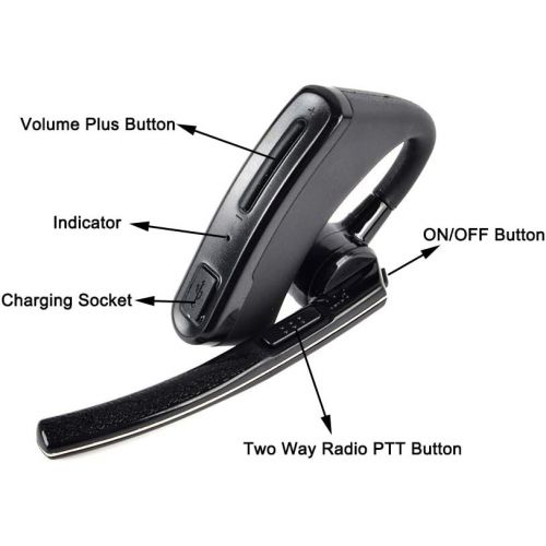  HYS Wireless Bluetooth Earpiece/Headset with Wireless Finger PTT/Dongle and G Shape Wire Earpiece Headset for Motorola XPR 6000 XPR6500 XPR6550 XPR 7000 XPR 7550 XiR-P8200 XiR-P826