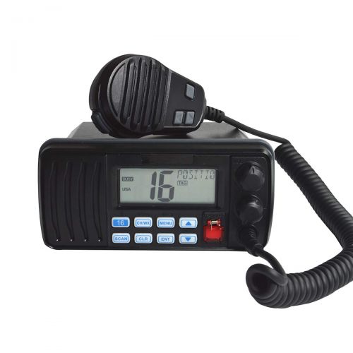  HYS 25 Watt Fixed Mount Marine VHF Radio, Waterproof IPX7 with Triple Watch, Dsc, Emergency/NOAA Weather Alert, All USA/International/Canadian Marine Channels.Vibration Draining Fu