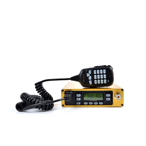  HYS 25W Dual Band VHF/UHF Mobile Transceiver Golden Mobile Ham Radio Amateur Radio Built-in 12000mAh Battery with Programming Cable Antenna SO239 to PL259 Adapter (A Complete Set o