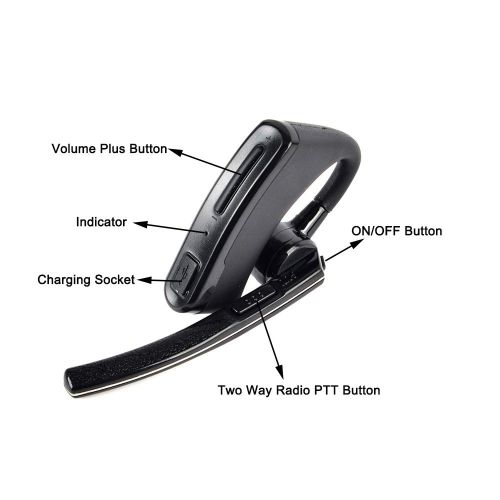  HYS Bluetooth Earpiece/Headset with 2.4G Wireless Finger PTT for Motorola 2-Pin Walkie Talkies CLS1110 CLS1410 CP200 CP185 Walkie Talkie