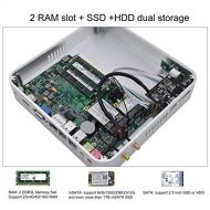HYSTOU FMP03 Intel Core I5-5250U, Gaming Mini Pc, Mini Desktop Computer,Finless Mini Box PC,Power Interuption Recovery,Support Dual Display，Windows 10 (64 bit) (NO RAM & SSDHDD)