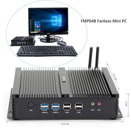  HYSTOU FMP04B Intel Core I7-5550U, Gaming Mini Pc, Mini Desktop Computer,Finless Mini Box PC,Power Interuption Recovery,Support Dual Display，OEM Windows 10 64-bit