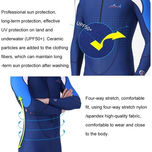  HYX US 0.5mm Front Zip Full Wetsuit Womens One-Piece Wetsuit Couple Wetsuit Stretch Quick-Drying Snorkeling Surfing Jellyfish Suit (Color : Blue, Size : XXS)