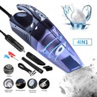 HZJSPXC Car Vacuum Cleaner 4 in 1 Multifunctional High Power Corded Dc 12V 120W Air Compressor Tire Inflator Handheld Car Vacuum Cleaner Wet/Dry Auto Portable Vacuum Cleaner for Home Pet H