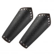 HZMAN Faux Leather Arm Guards - Medieval Knight Bracers - One Size, Black or Brown