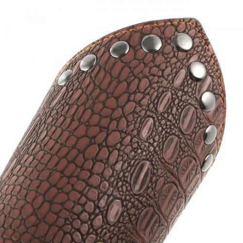  HZMAN Faux Leather Arm Guards - Medieval Knight Bracers - One Size, Black or Brown