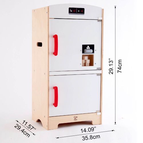  HaPe Hape Cabinet Style Wooden Fridge Freezer Play Kitchen w Ice Dispenser, White