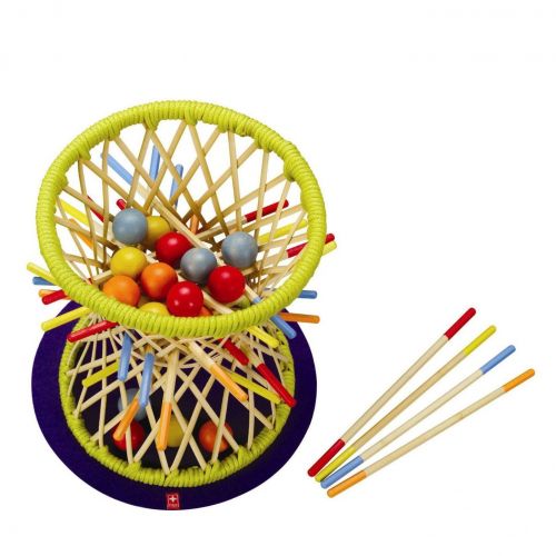  HaPe Hape Eco Design Bamboo Sticks and Tumbling Ball Balance Strategy Pallina Game