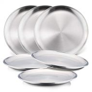 [아마존베스트]6-Piece Toddlers 18/8 Stainless Steel Plates, HaWare Metal 304 Dinner Dishes for Kids Children, 8 Inch...