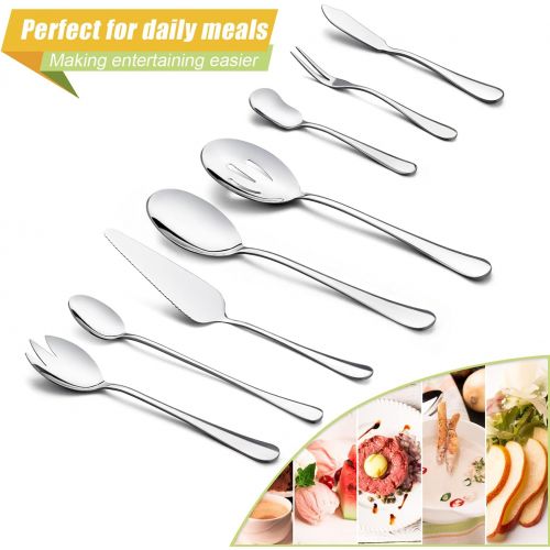  [아마존베스트]48 Pieces Silverware Set with Serving Utensils, HaWare Stainless Steel Classic Flatware Eating Utensils Set, Includes Forks/Spoons/Dinner Knives, Service for 8, Mirror Polished, Di