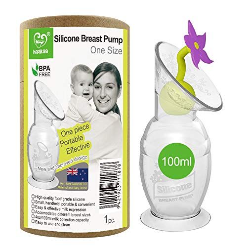  [아마존베스트]Haakaa Manual Breast Pump with Stopper 4oz/100ml