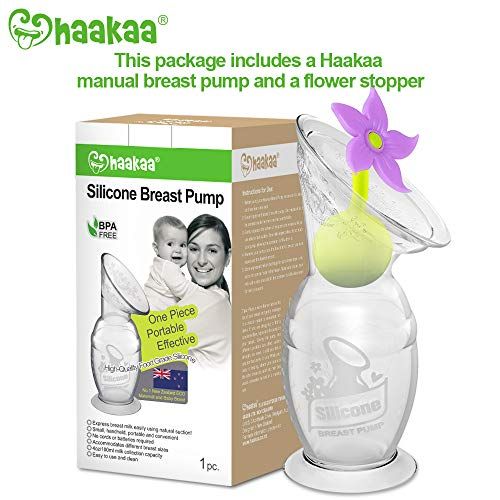  [아마존베스트]Haakaa Manual Breast Pump with Stopper 4oz/100ml