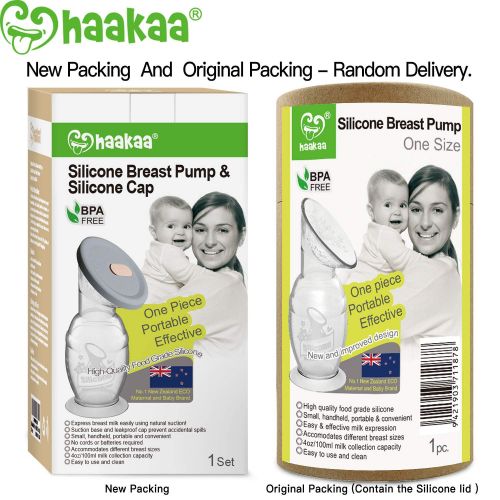  [아마존베스트]Haakaa Manual Breast Pump with Base 4oz/100ml+Lid