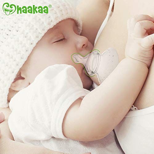  [아마존베스트]Haakaa Nipple Shield Breastfeeding with Carry Case Using for Protects Sore Cracked Nipples Flat Inverted and Latch On Difficulties to Help Mums Continue Breastfeeding,1 pc (Butterf