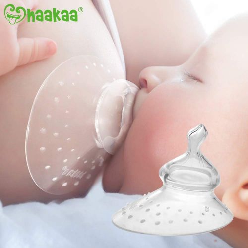  [아마존베스트]Haakaa Nipple Shield Breastfeeding with Carry Case Using for Protects Sore Cracked Nipples Flat Inverted and Latch On Difficulties to Help Mums Continue Breastfeeding,1 pc (Butterf