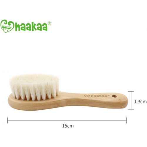  [아마존베스트]Haakaa Wooden Baby Hair Brush Natural Soft Goat Bristle for Newborns Toddlers Use for Cradle Cap...