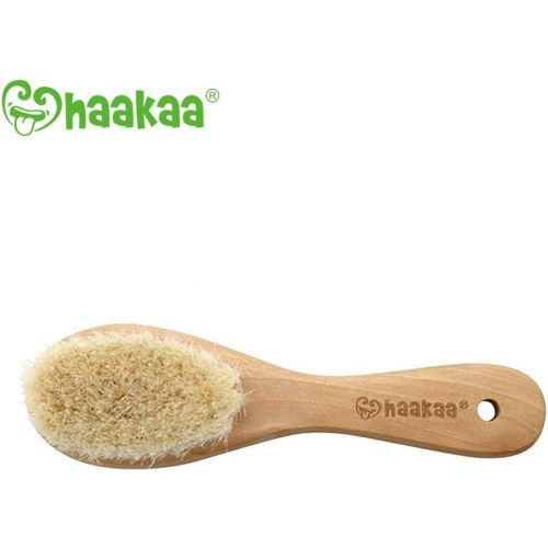  [아마존베스트]Haakaa Wooden Baby Hair Brush Natural Soft Goat Bristle for Newborns Toddlers Use for Cradle Cap...