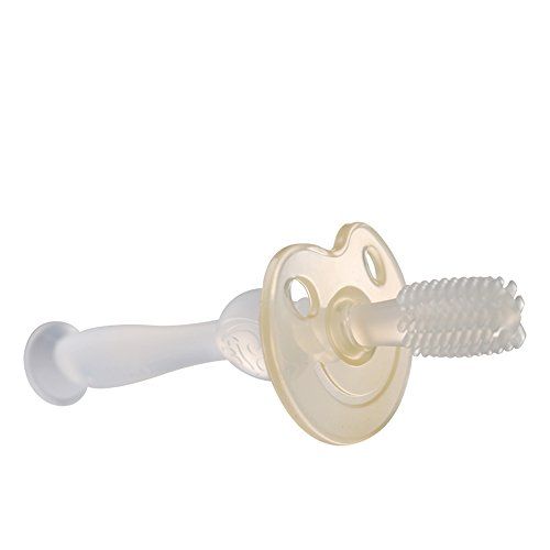  [아마존베스트]Haakaa 360° Silicone Baby Toothbrush 1 pk, BPA PVC and Phthalate Free (Clear)