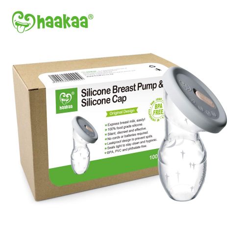  Haakaa Gen 1 Silicone Breast Pump with Leak-Proof Silicone Cap, 4 oz/100 ml, BPA PVC and Phthalate Free