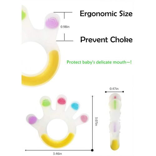  haakaa Teething Toys for Babies 3+ Months Colorful Palm Shape Food-Grade Silicone BPA Free