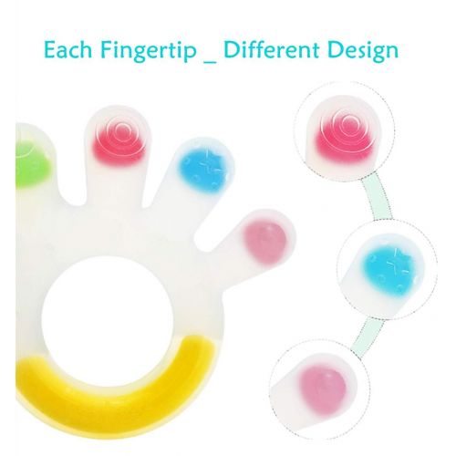  haakaa Teething Toys for Babies 3+ Months Colorful Palm Shape Food-Grade Silicone BPA Free