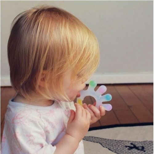  haakaa Teething Toys for Babies 3+ Months Colorful Palm Shape Food-Grade Silicone BPA Free