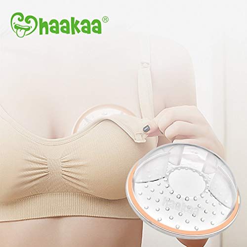  Haakaa Manual Breast Pumps with Lid Collecter 100% Food Grade Silicone BPA PVC and Phthalate Free (4oz/100ml + lid + Collector)