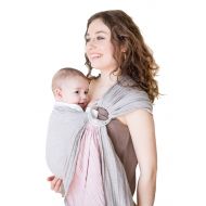 Haakaa Baby Wrap Carrier Ring Sling-Luxury Extra Soft Turkish Cotton Muslin Grey Rose