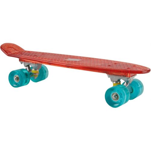  Haberkorn Skateboard Cruiser Deck mit LED Beleuchtung im Retro Style 56 cm