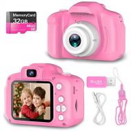 [아마존베스트]Hachis Choice Gifts Kids Camera Toys for 1-6 Year Old Boys, Compact Cameras for Toddlers,Best 1 2 3 4 5 6 Year Old Boy Birthday Gift,Blue (32G SD Card Included)