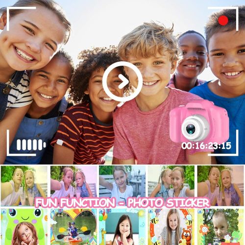  [아마존베스트]Hachis Choice Gifts Kids Camera Toys for 1-6 Year Old Boys, Compact Cameras for Toddlers,Best 1 2 3 4 5 6 Year Old Boy Birthday Gift,Blue (32G SD Card Included)