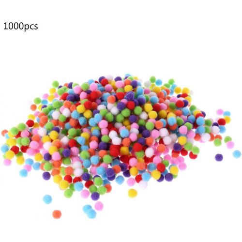  [아마존베스트]Hacloser 1000 Pcs/Set Mini Pompoms Ball Mixed Color, Round 10mm Fluffy Felt Balls DIY Craft Making