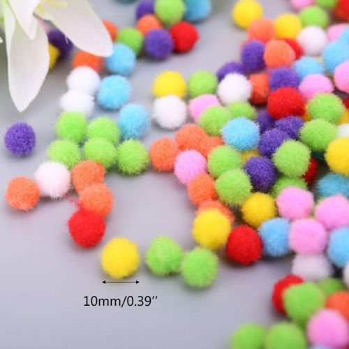  [아마존베스트]Hacloser 1000 Pcs/Set Mini Pompoms Ball Mixed Color, Round 10mm Fluffy Felt Balls DIY Craft Making