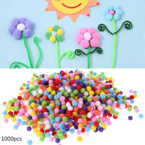  [아마존베스트]Hacloser 1000 Pcs/Set Mini Pompoms Ball Mixed Color, Round 10mm Fluffy Felt Balls DIY Craft Making