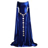 Hacos Womens Medieval Retro Court Princess Dress Irish Maxi Dress Renaissance Gothic Gown