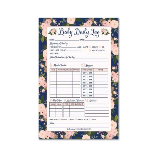  [아마존베스트]Hadley Designs Nanny Newborn Baby or Toddler Log Tracker Journal Book, Daily Schedule Feeding Food Sleep Naps Activity Diaper Change Monitor Notes For Daycare, Babysitter, Caregiver, Infants and