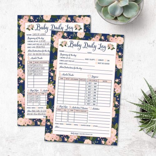  [아마존베스트]Hadley Designs Nanny Newborn Baby or Toddler Log Tracker Journal Book, Daily Schedule Feeding Food Sleep Naps Activity Diaper Change Monitor Notes For Daycare, Babysitter, Caregiver, Infants and