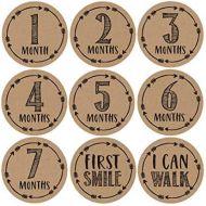 [아마존베스트]Hadley Designs 16 Rustic Baby Milestone Stickers, 12 Monthly Photo Picture Props for Girl or Boy Infant Onesie, 1st Year Belly Decals, Scrapbook Memory Registry Gift, Best Shower Basket Present,