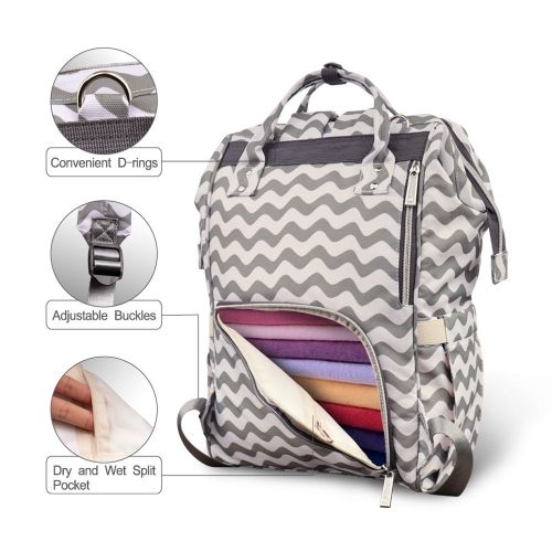  Hafmall Diaper Bag Backpack Waterproof Multi-Function Travel Bags, Large Capacity and Durable...