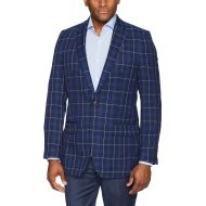 Haggar Mens Plaid Fancy Tailored Fit 2-Button Side Vent Sport Coat